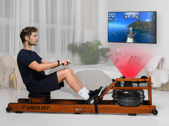Гребной тренажер UNIXFIT Wood Rower Dark Гребной тренажер UNIXFIT Wood Rower Dark